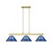 Z-Lite Cobalt Billiard, 3-Light, 14.25 In.W x 49.75 In.L x 10.5 In.H, Modern Gold/Dark Blue 152MGLD-ARDB - alternate 4